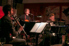 David Vaughan with Romano Viazzani (accordion) and Jordi Juan Perez (Clarinet) 29th April 2017-MAP Studio Café, Kentish Town, London