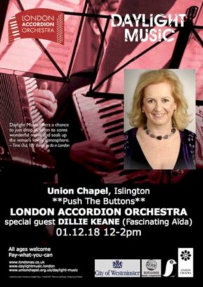PUSH THE BUTTONS concert with LAO and Dillie Keane at Union Chapel 1st December 2018