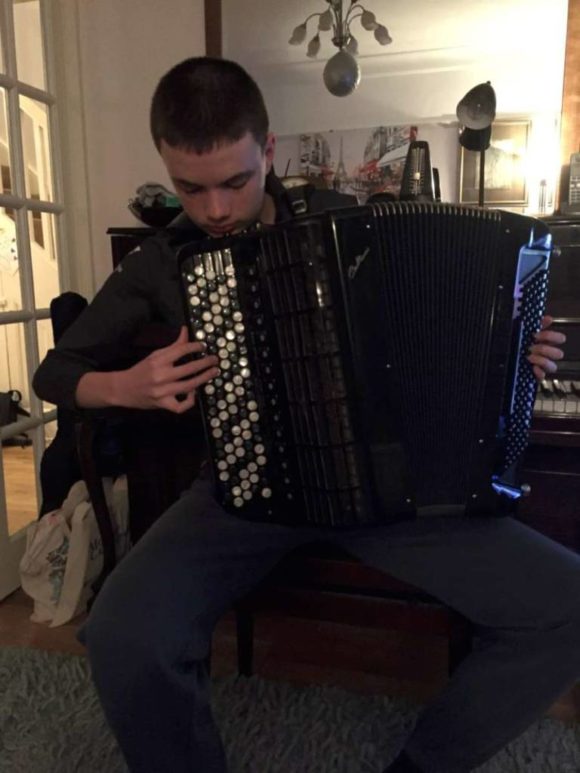 Patrick Colson receives his Beltrami CVC5 accordion