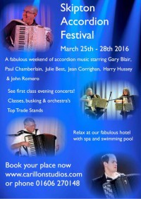 Skipton Accordion Festival - March 25th-28th 2016