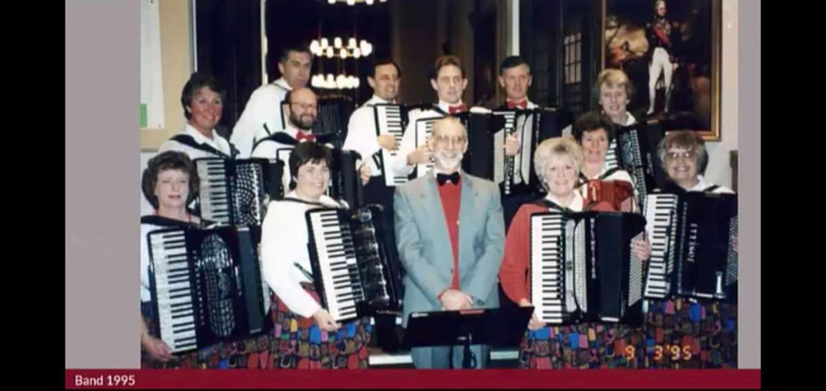 Royston Herbert with the Norwich Accordion Band