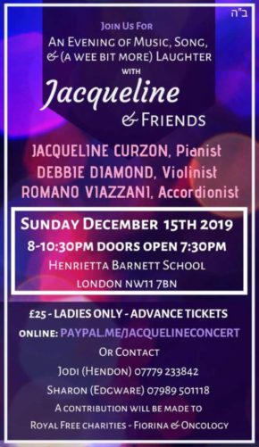 For ladies only - Jacqueline Curzon and Friends Concert - Sunday December 15th 2019