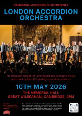London Accordion Orchestra in Cambridge - May 10th 2026