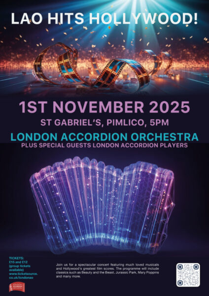 London Accordion Orchestra - Hollywood Concert 2025 Flier