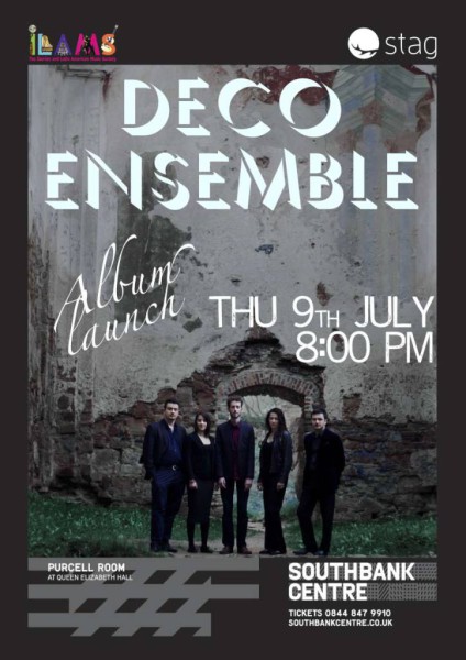 Deco Ensemble concert, 9th July, 8pm at the Purcell Room,London with accordionist Bartosz Glowacki