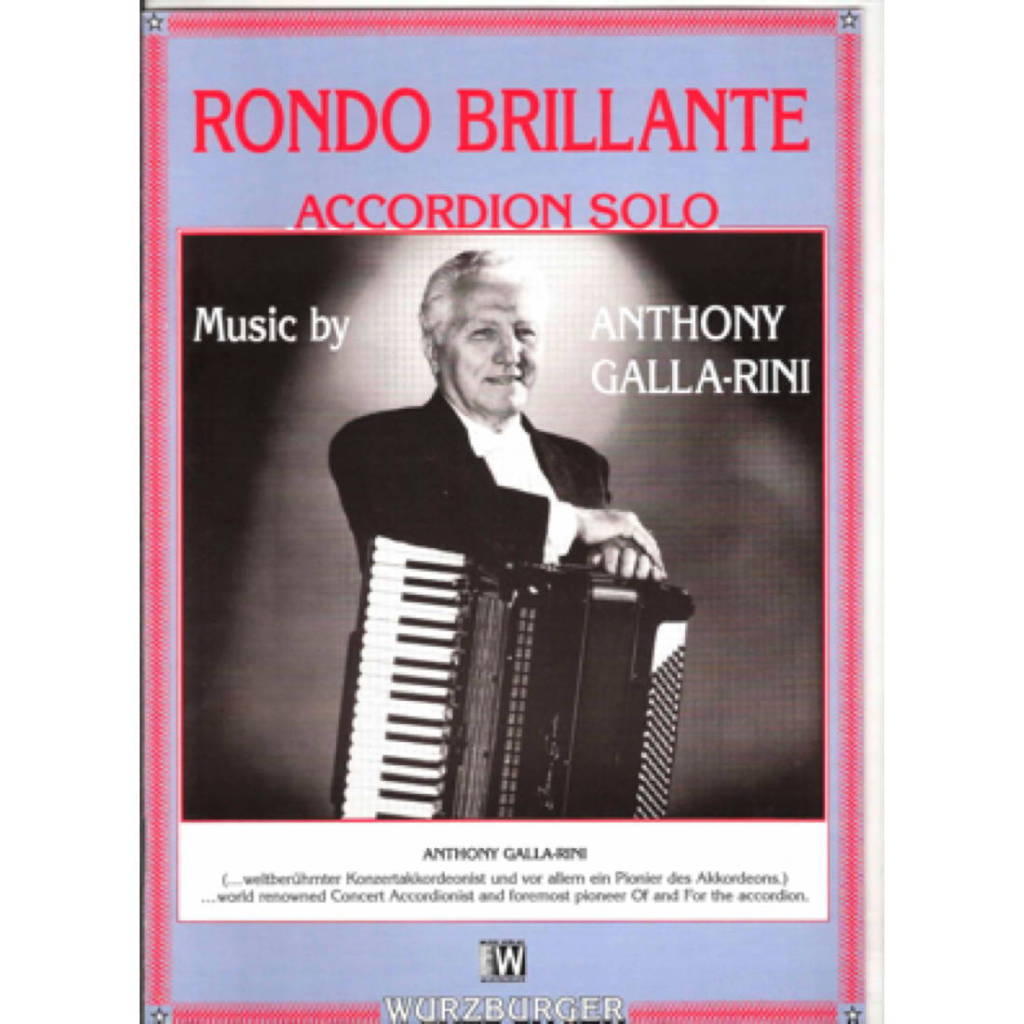 8-pages of music for advance standard-bass accordionists by the famous American master Anthony Galla-Rini.