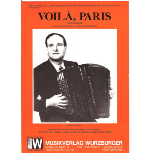 A lovely Musette waltz from Nando Monica, another one of those masters of the popular accordion from Parma, Italy the region that gave rise to accordionists such as Gigi Stok, Barimar, Umberto Allodi and many of the accordionists who migrated to Paris such as Louis Ferrari and Tony Murena.